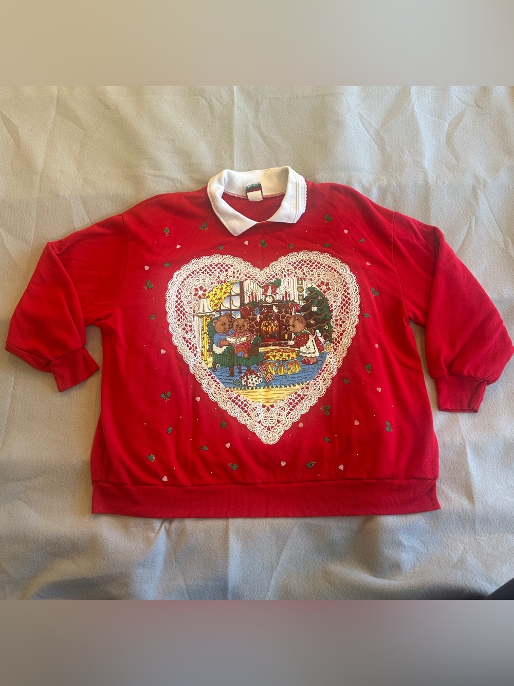 Vintage Christmas Teddy Bear Crewneck Sweatshirt
